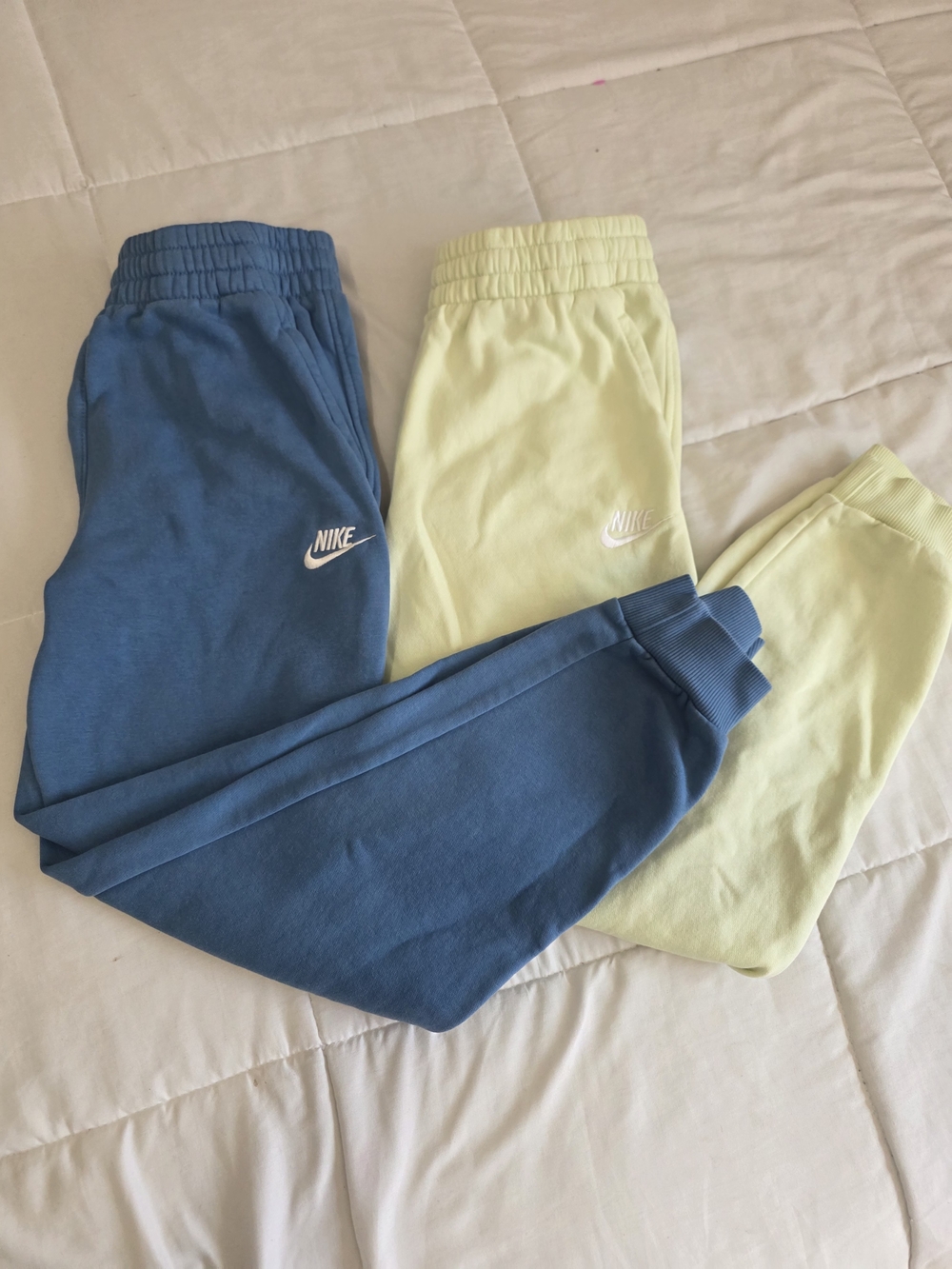 Nike Kids Blue and Pale Yellow Jogger Set